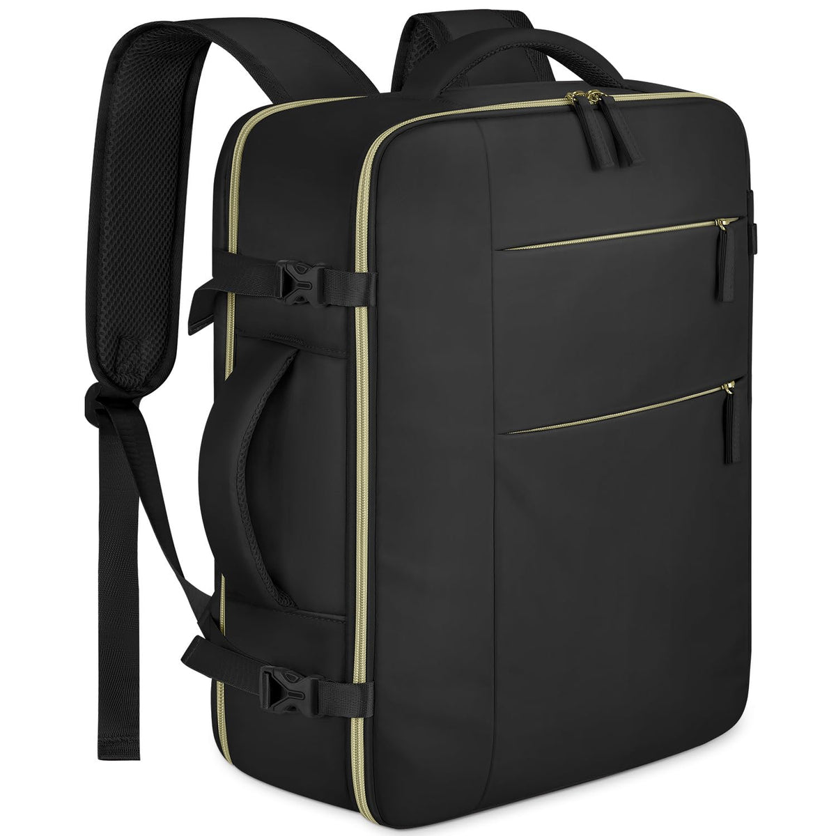 Travel Backpack for Women Men Waterproof Laptop Backpack Airlines Approved Carry On Backpack Bag Computer Bookbag for Business (Black / 17.3 Inch)