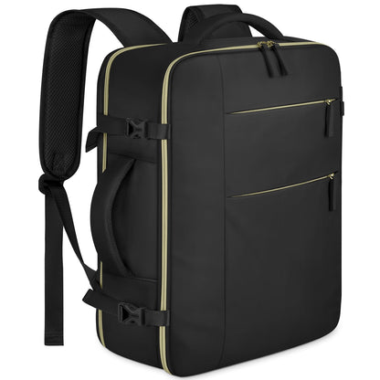 Travel Backpack for Women Men Waterproof Laptop Backpack Airlines Approved Carry On Backpack Bag Computer Bookbag for Business (Black / 17.3 Inch)