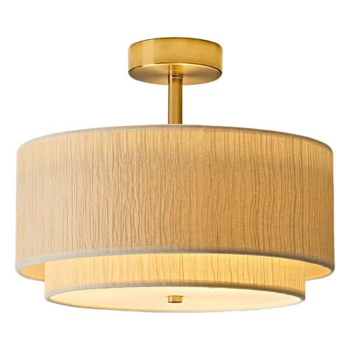 Double Drum Semi Flush Mount Ceiling Light