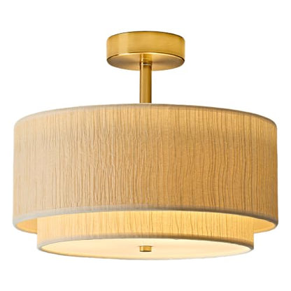 Double Drum Semi Flush Mount Ceiling Light
