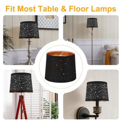 Empire Lamp Shades Set of 2 (Black&Hollowed-out Carving)