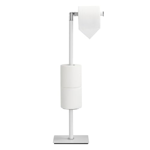 Freestanding Bathroom Tissue Stand with 180° Rotating Arm