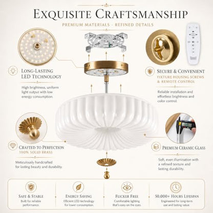 Gold Flush Mount Ceiling Light