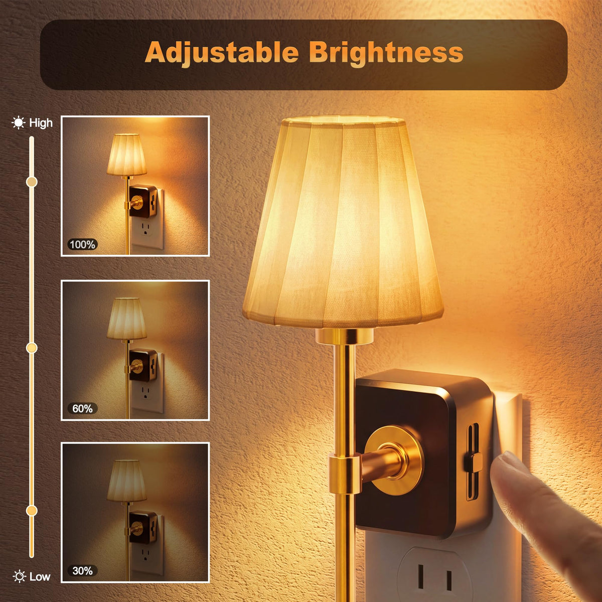 Night Lights Plug into Wall Vintage Nightlight Dusk to Dawn Sensor (White / 1 Pack)