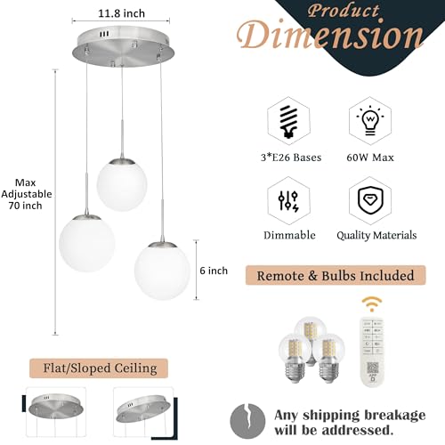 6" Modern Globe Pendant Light Mid