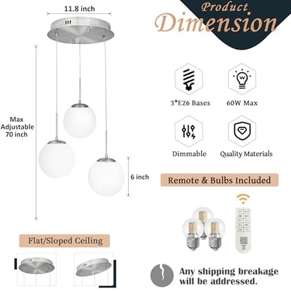6" Modern Globe Pendant Light Mid