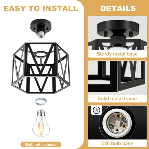 Farmhouse Semi Flush Mount Ceiling Light