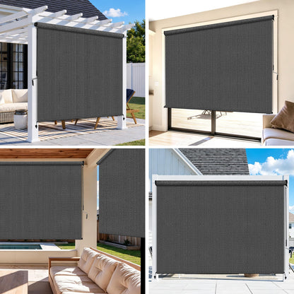 Outdoor Roller Shades for Patio (Grey / 72"W x 72"H)