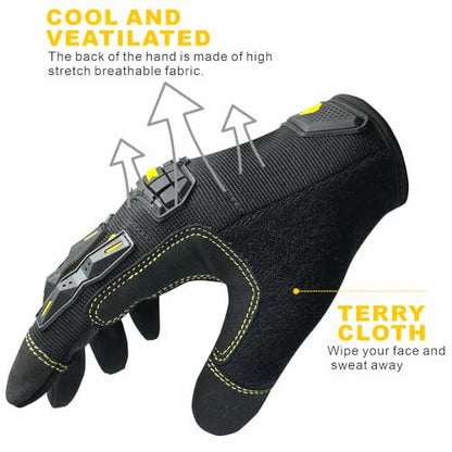 Work Gloves Impact Mechanic Anti Vibration Touchscreen Construction