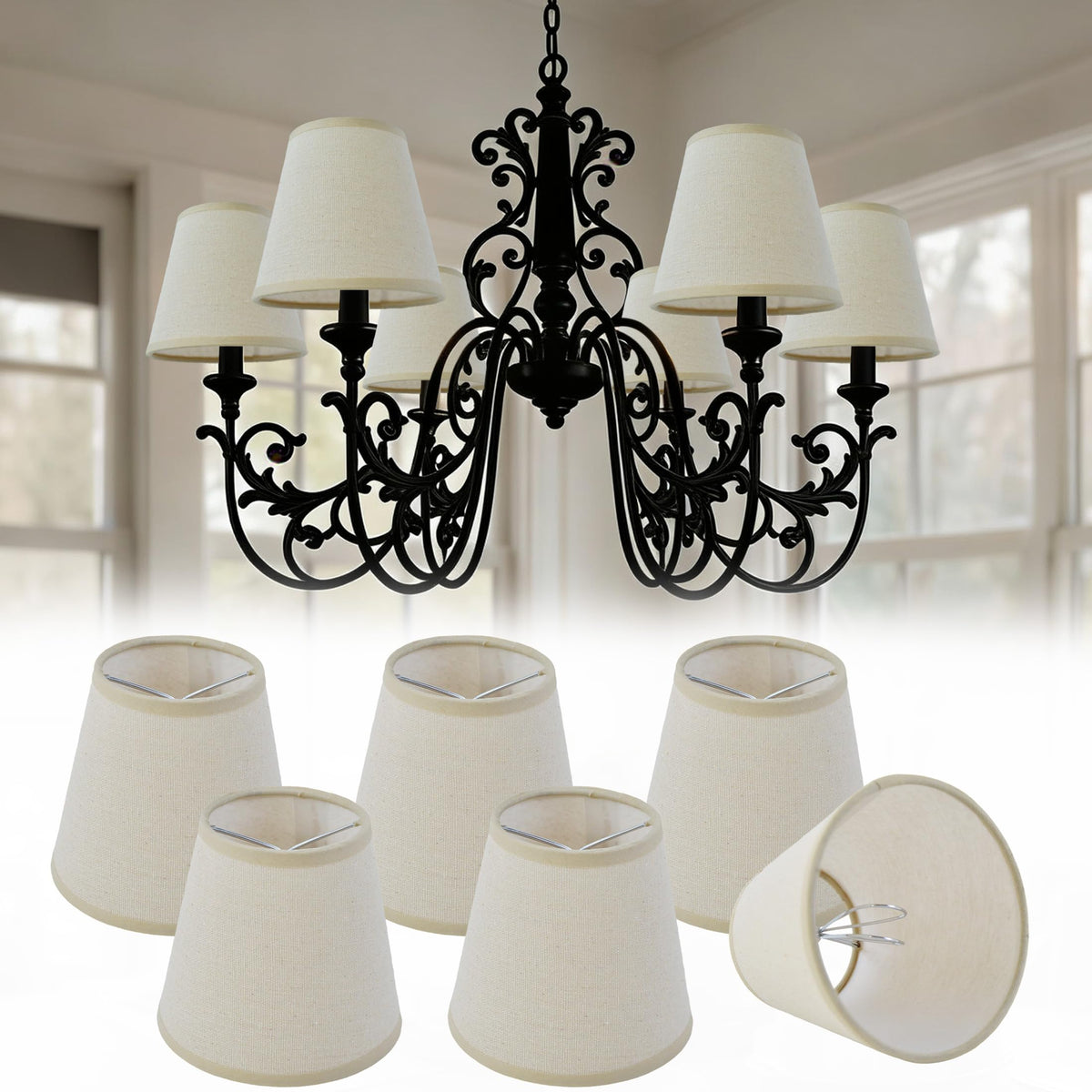 Mini Lamp Shade Chandelier Shades Set of 6 (color-51)