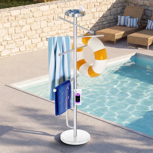 Freestanding Pool Towel Rack Outdoor