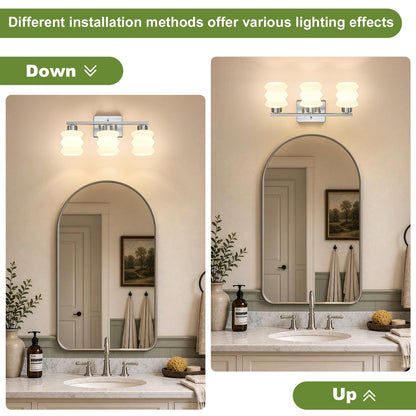 Bathroom Lighting Fixtures Over Mirror (Brushed Nickel / 3-Light)