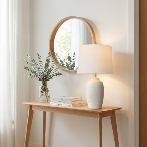 24.5" Rustic Bedside Lamp with Natural Textured Finish