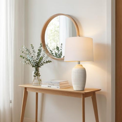24.5" Rustic Bedside Lamp with Natural Textured Finish