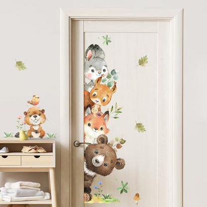Jungle Animals Wall Stickers Cartoon Woodland Animal Wall Decals