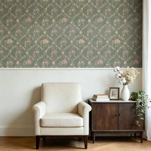 Floral Peel and Stick Wallpaper Boho Cantact Paper 16.9in×118in