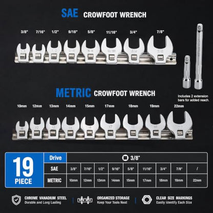 Drive Crowfoot Wrench Set