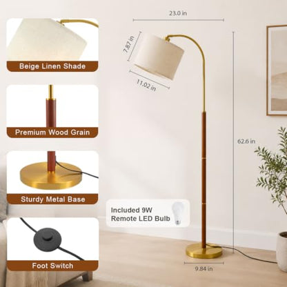 Arc Floor Lamps for Living Room 62.6'' Mid Century Modern Standing Lamp