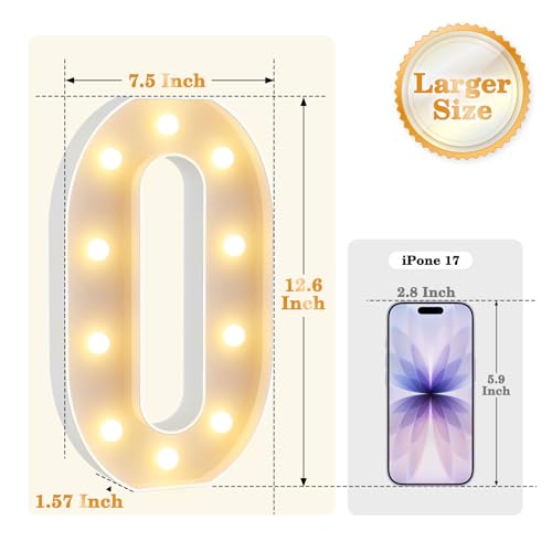 12.6 Inch Marquee Light Up Numbers 13 for Party Decorations (Number 13 / 12.6 in)