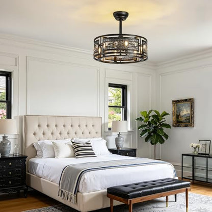Caged Ceiling Fan with Light