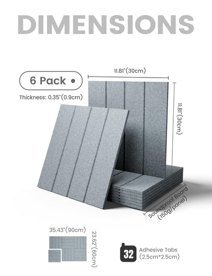Felt Bulletin Board & Cork Board Alternative 36'' x 24'' (Slate Gray-1 / Bold-stripe 6-pack)