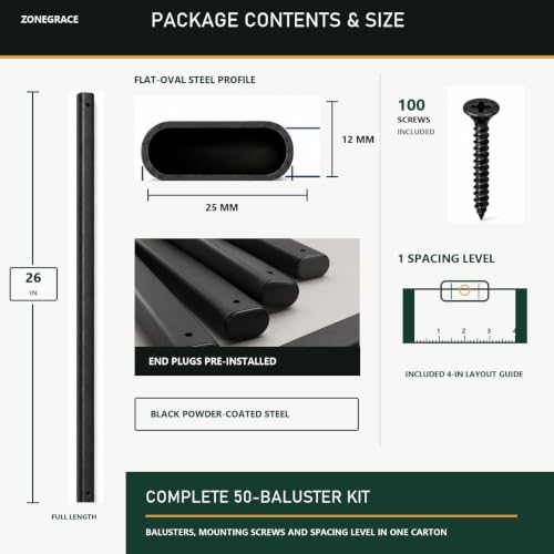 Rectangle Deck Balusters with End Caps&Stainless Steel Screws