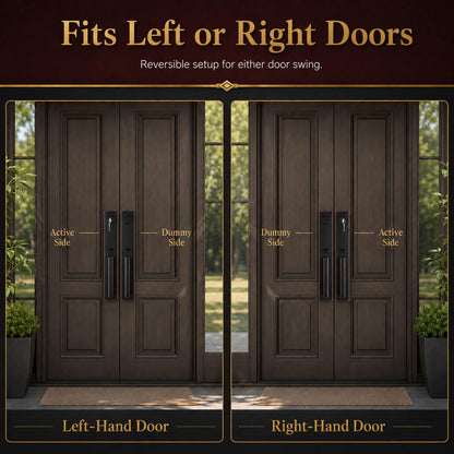 Aged Bronze Front Door Handle Set with Deadbolt (Aged Bronze)