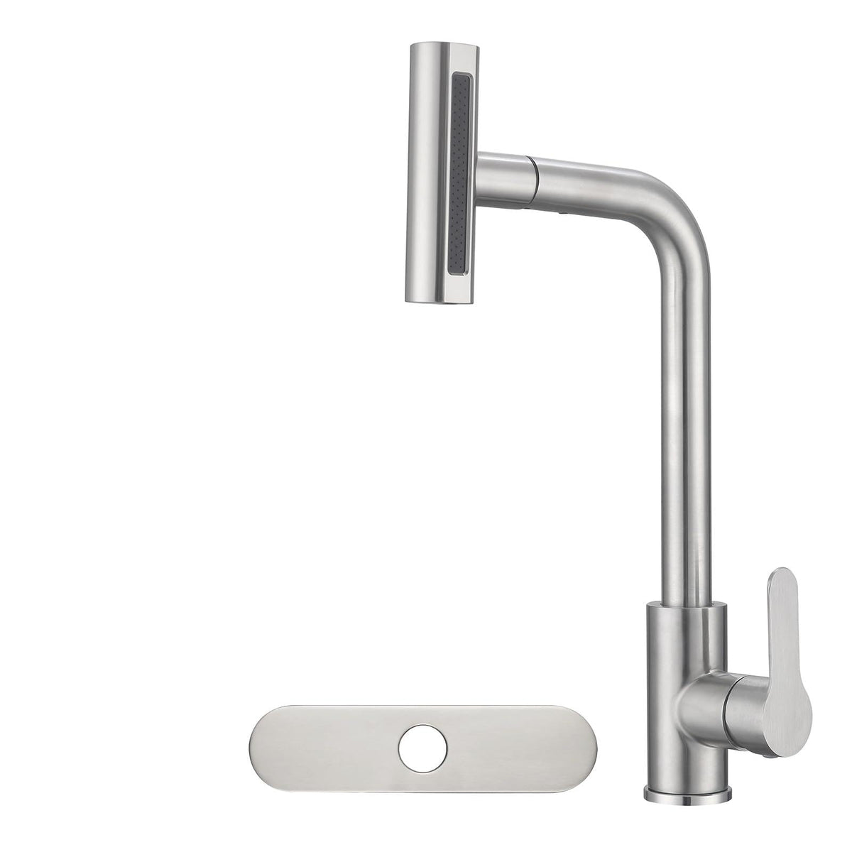 Kitchen Faucet with Pull Down Sprayer SUS304 Stainless Steel Waterfall Kitchen Sink Faucet 4 Functions Brushed Nickel Pull Out Kitchen Sink Faucets Utility Rv for 1 or 3 Hole Sink (4 Function Kitchen Faucet-Brushed Nickel)