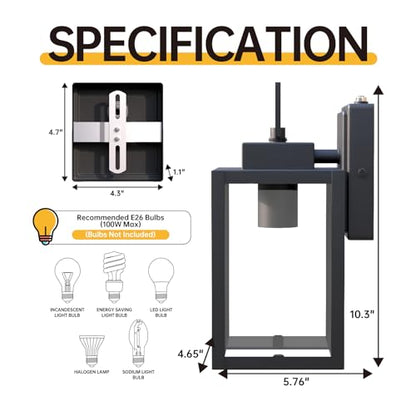 Small Black Outdoor Wall Light