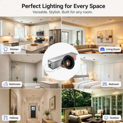 Gimbal LED Recessed Light (12P-Black / 2 Inches- Anti glare)