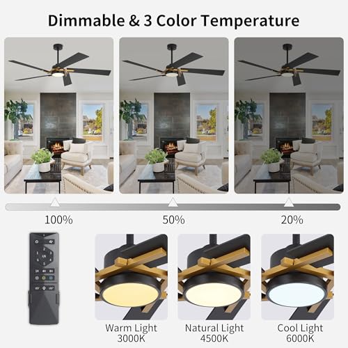 64 Inch Ceiling Fan with Light and Remote