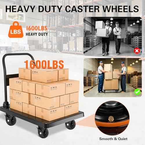 5 Inch Caster Wheels 4pcs Heavy Duty Swivel with Brake Rubber Solid Wheels (5 Inch Wheel)