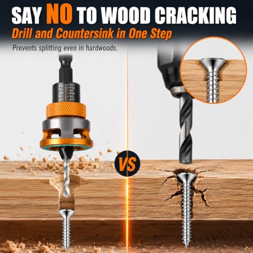 Countersink Drill Bit Set with Depth Stop