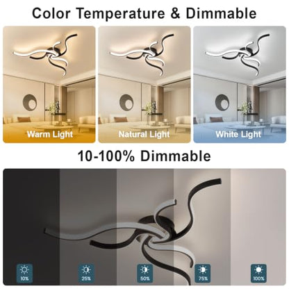 Modern Dimmable Ceiling Light LED Acrylic Flush Mount Ceiling Light with Remote