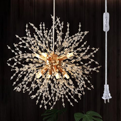 8 Light Plug in Chandelier