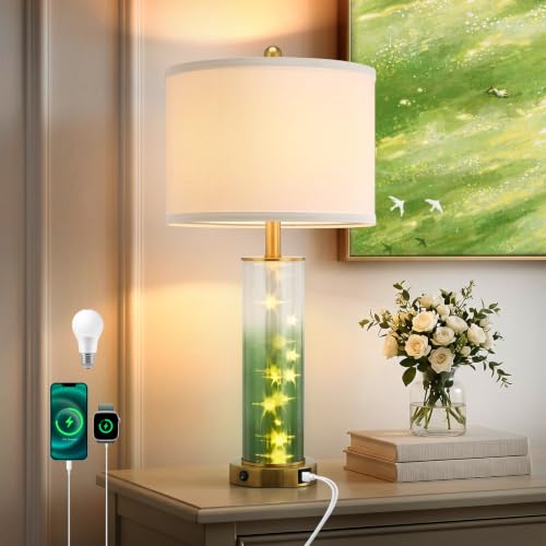 Glass Table Lamps for Bedroom Living Room