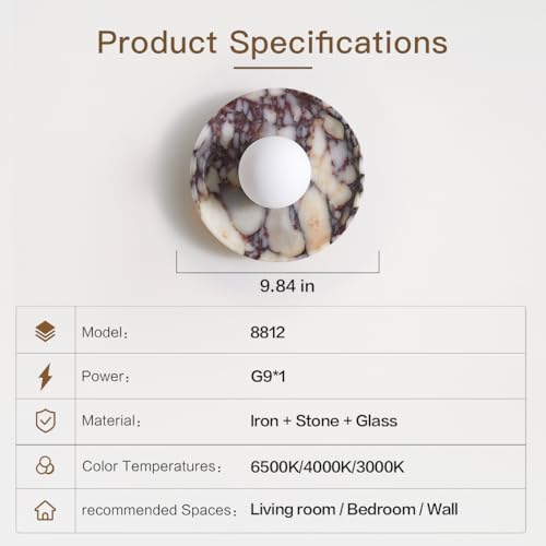 Natural Marble Wall Sconce