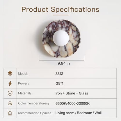 Natural Marble Wall Sconce