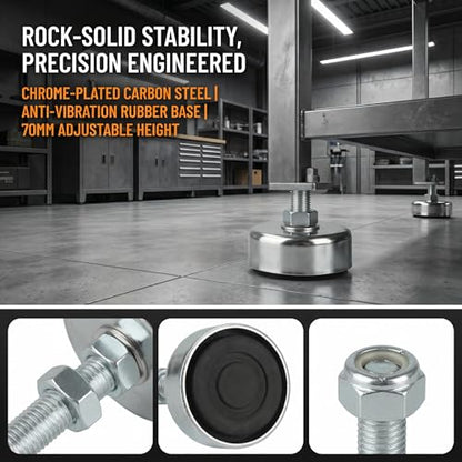 Heavy Duty 2350 Pound Carbon Steel Adjustable Leveling feet Suitable for Shelves