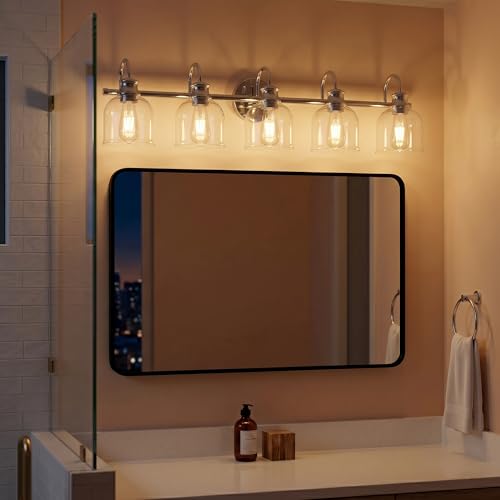 5 Lights 40" Bathroom Vanity Light Fixtures (Chrome / 5 Lights)