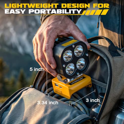 Portable Flashlight Cordless Jobsite Light 8000LM