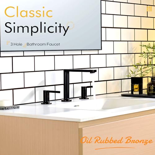 8 Inch Faucets for Bathroom Sink 3 Holes (Oil Rubbed Bronze / 1.2 GPM)