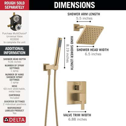 Modern Square Shower System Faucet Set