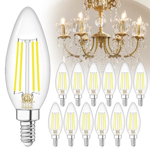12 Pack E12 LED Light Bulb Candelabra 60W Equivalent 4000K Natural White (12 Count (Pack of 1))