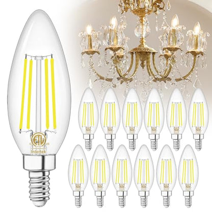 12 Pack E12 LED Light Bulb Candelabra 60W Equivalent 4000K Natural White (12 Count (Pack of 1))