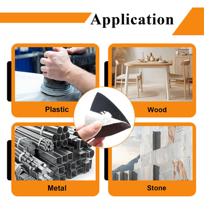 114Pcs Oscillating Tool Sanding Pads Kit 2Pcs Triangle Sanding Pads and 2Pcs Finger Sanding Pad 110Pcs Sandpaper Grit
