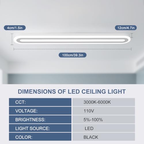 Modern LED Ceiling Light 39.4in