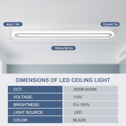 Modern LED Ceiling Light 39.4in
