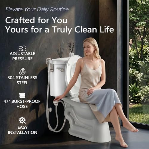Handheld Bidet Sprayer for Toilet (Brushed Nickel)