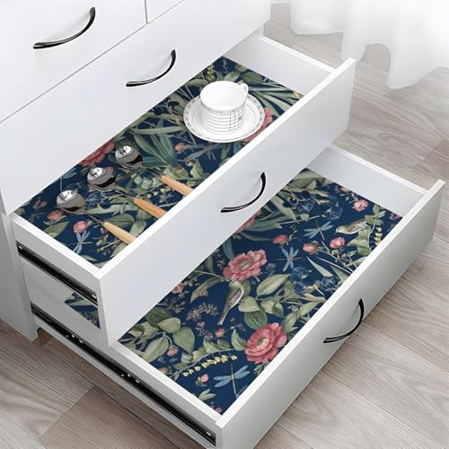 Brid and Floral Peel and Stick Wallpaper Flower Contact Paper Removable Wallpaper Peel and Stick